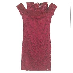 Maroon lace dress